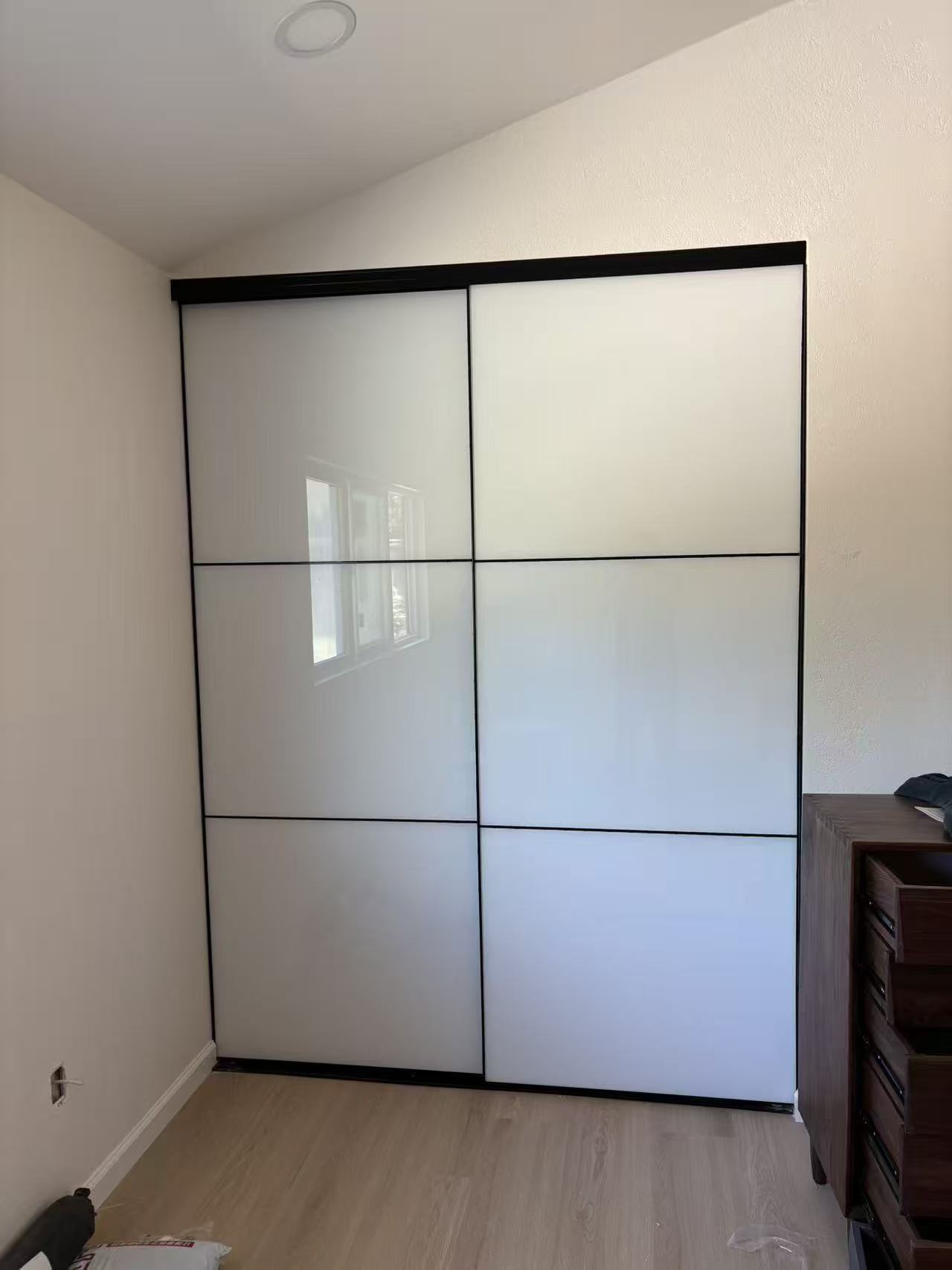 White Glass with Black Frame