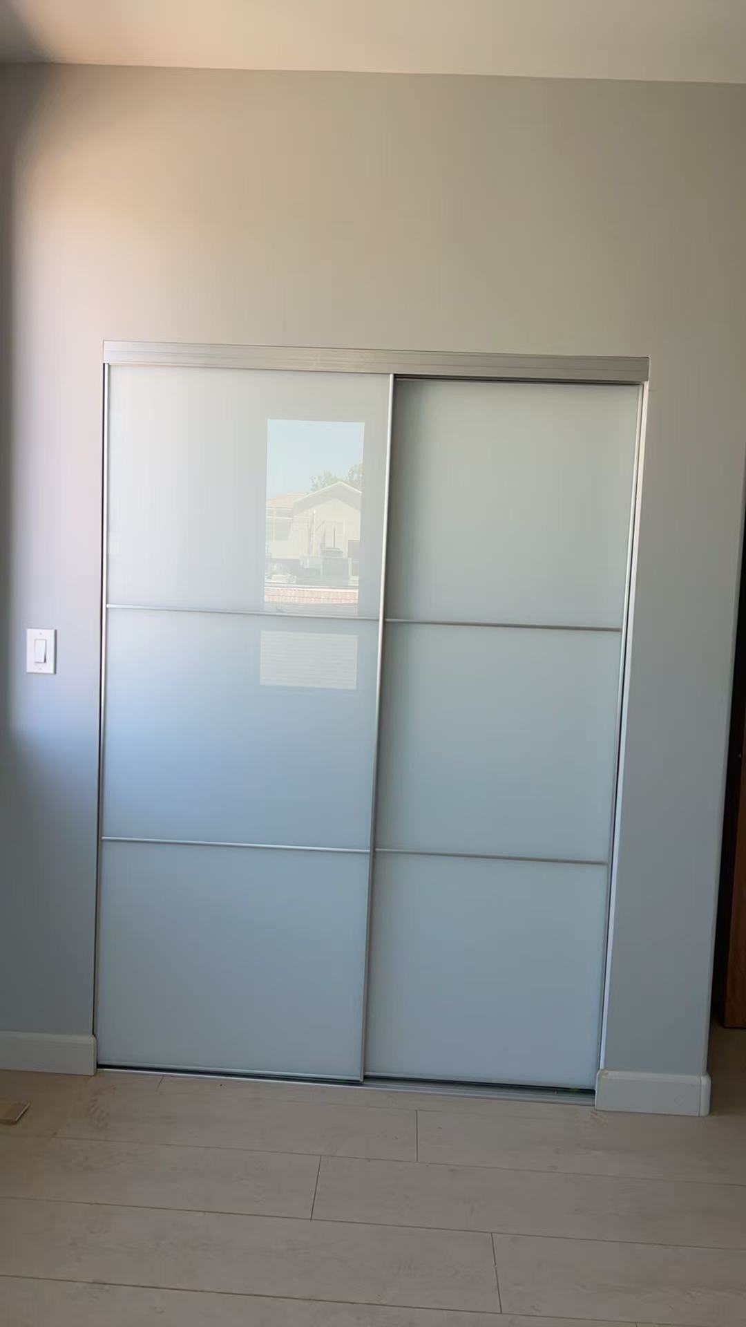 White Glass with Brushed Nickel Frame